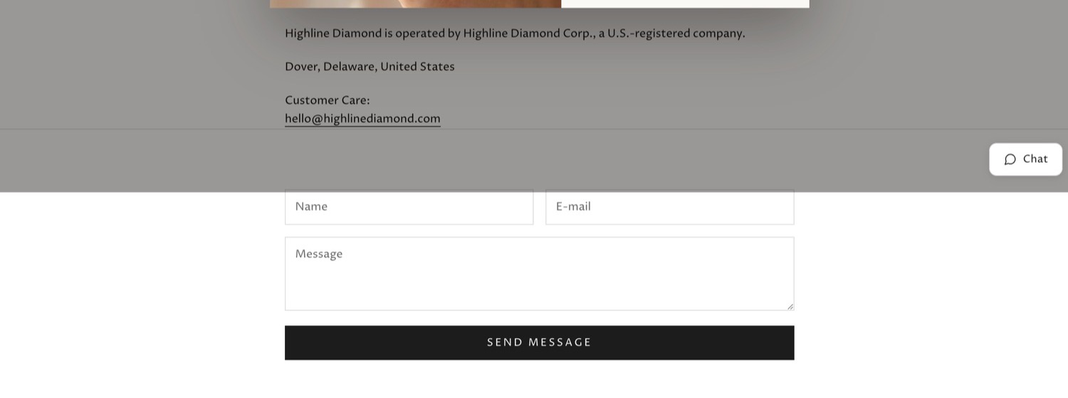 Highline 联系页公司信息